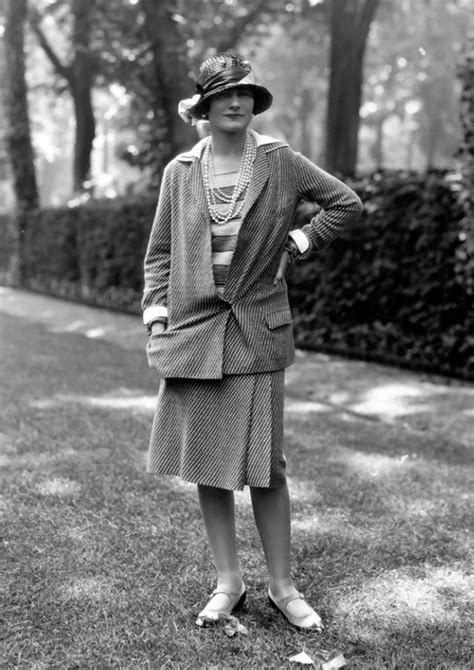 1929 coco chanel pinstripe meswear suit|history of Chanel jackets.